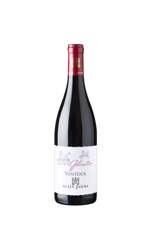 Photographie d'une bouteille de vin rouge Jaume Les Gelinottes 2021 Ventoux Rge 75cl Crd