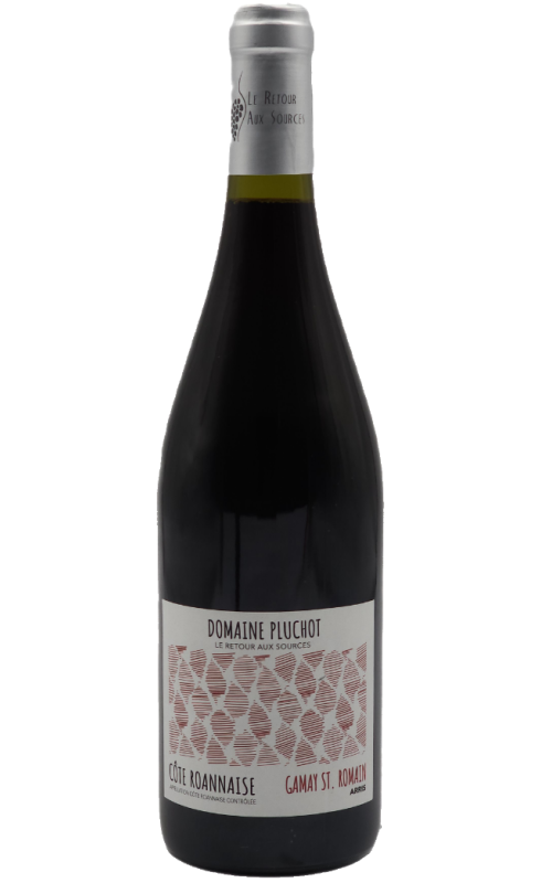Photographie d'une bouteille de vin rouge Pluchot Arris 2023 Cote Roannaise Rge 75 Cl Vin Bio Crd