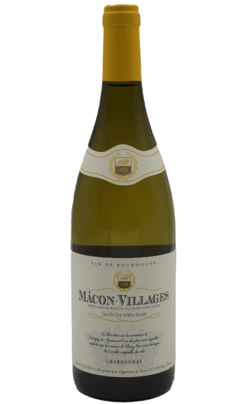 Photographie d'une bouteille de vin blanc Buxy Clos Mont-Rachet 2021 Macon Village Blc 75cl Crd