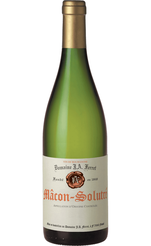 Photographie d'une bouteille de vin blanc Ferret Macon Solutre 2021 Blc 75 Cl Crd