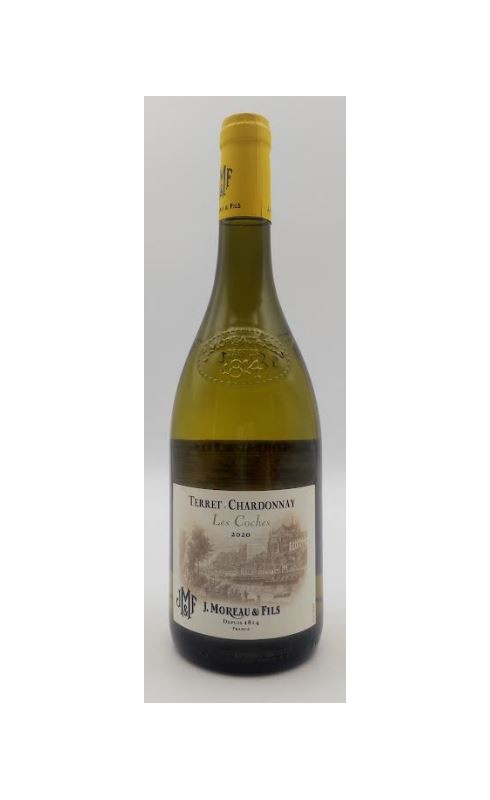Photographie d'une bouteille de vin blanc Moreau Terret Chardonnay 2023 Pays D Oc Blc 75cl Crd