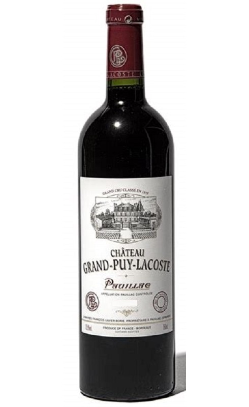 Photographie d'une bouteille de vin rouge Cht Grand-Puy-Lacoste 2021 Pauillac Rge 75cl Crd