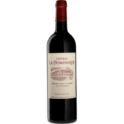 Photographie d'une bouteille de vin rouge Cht La Dominique 2021 St Emilion Gc Rge 75 Cl Crd