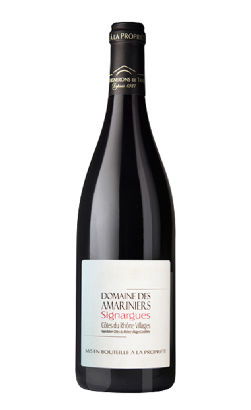 Photographie d'une bouteille de vin rouge Tavel Amariniers 2020 Cdr Rge 75cl Crd