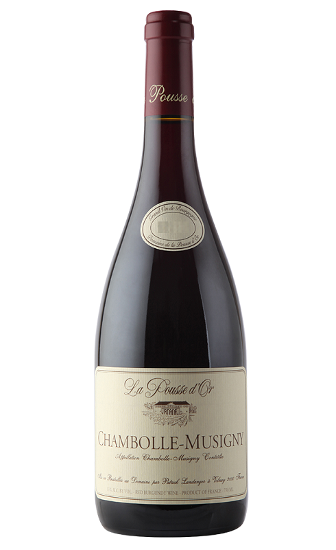 Photographie d'une bouteille de vin rouge Pousse D Or Chambolle-Musigny Village 2020 Rge 75 Cl Crd