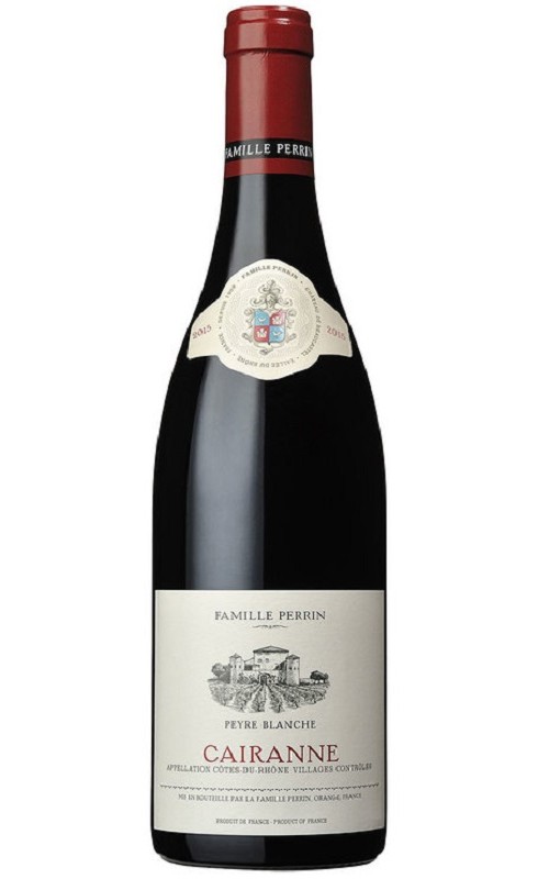 Photographie d'une bouteille de vin rouge Perrin Peyre Blanche 2021 Cairanne Rge 75cl Crd