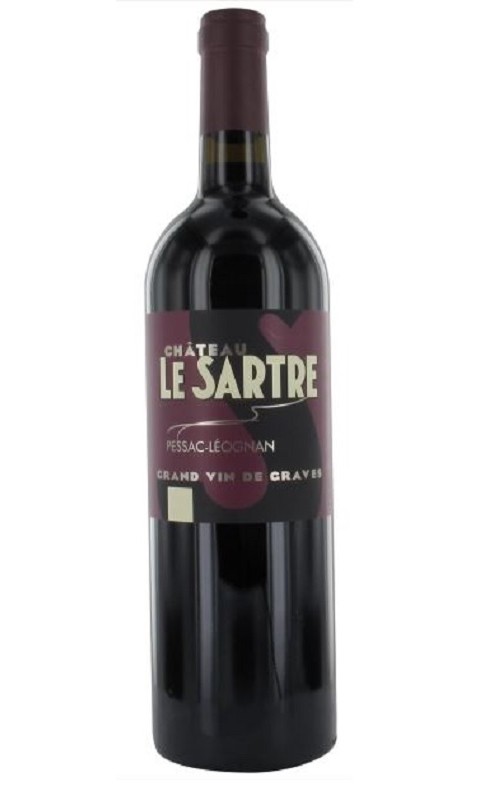 Photographie d'une bouteille de vin rouge Cht Le Sartre 2016 Pessac-Leognan Rge 75cl Crd