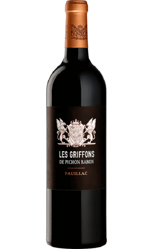 Photographie d'une bouteille de vin rouge Cht Griffons De Pichon Baron 2014 Pauillac Rge 75cl Crd