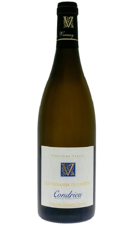 Photographie d'une bouteille de vin blanc Vernay Terrasses De L Empire 2015 Condrieu Blc 75cl Crd