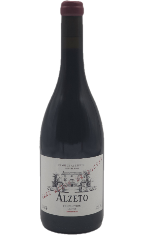 Photographie d'une bouteille de vin rouge Alzeto Sans Ajout De Soufre 2023 Vdf Corse Rge 75cl Crd