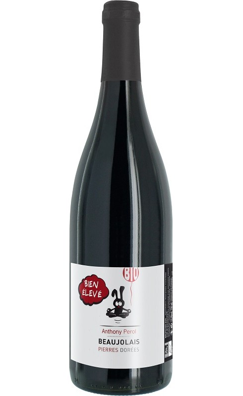 Photographie d'une bouteille de vin rouge Perol Bien Eleve Pierres Dorees 2020 Bjls Rge Bio 75cl Crd