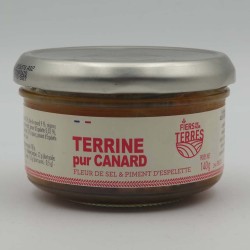 FIERS DE NOS TERRES TERRINE PUR CANARD FLEUR SEL PIMENT 140G