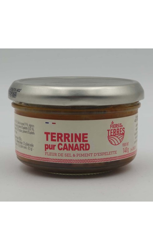 FIERS DE NOS TERRES TERRINE PUR CANARD FLEUR SEL PIMENT 140G