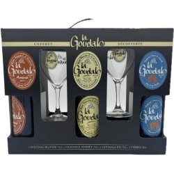 COFFRET LA GOUDALE - 1 BLONDE 75 CL + 1 AMBREE 75 CL + 1 IPA 75 CL + 2 VERRES