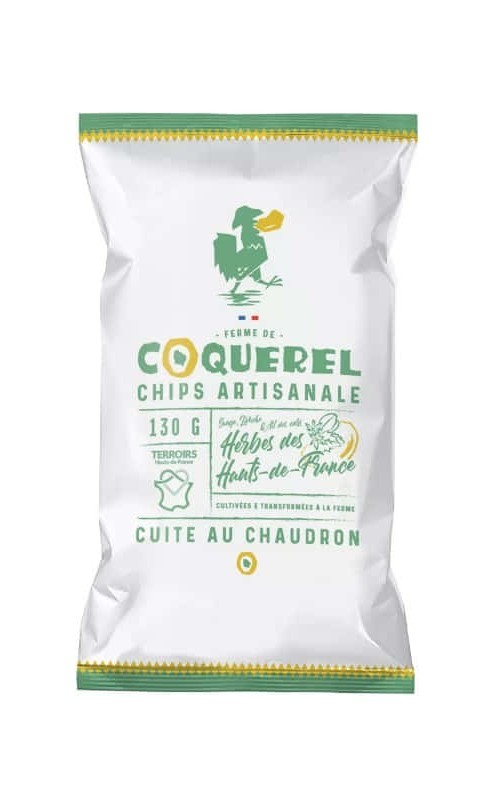 FLEUR DES 2 CAPS CHIPS ARTISANALE CUITE AU CHAUDRON AIL ET HERBES FLEUR DES 2 CAPS CHIPS ARTISANALE CUITE AU CHAUDRON AIL ET HERBES