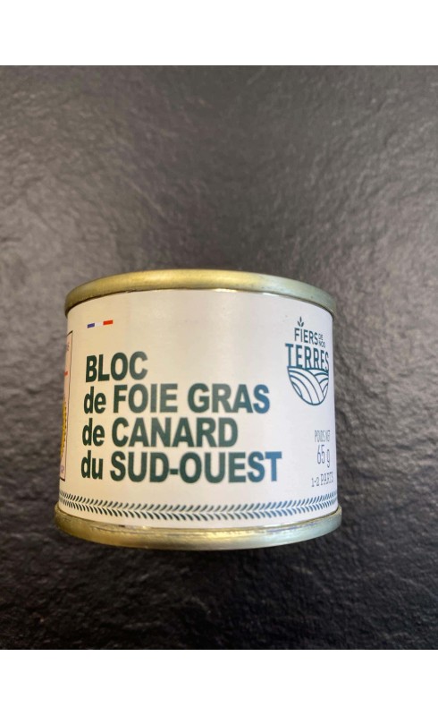 FIERS DE NOS TERRES CONSERVE BLOC FOIE GRAS DE CANARD 65G