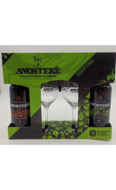 BRASSERIE DU PAYS FLAMAND COFFRET ANOSTEKÉ 2X75 CL + 2 VERRES