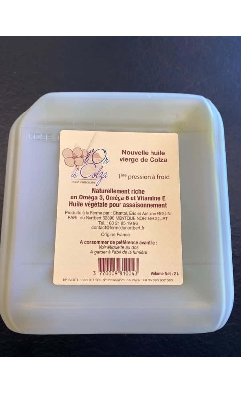 HUILE DE COLZA DE MENTQUE-NORBECOURT 2L - BIO HUILE DE COLZA DE MENTQUE-NORBECOURT 2L - BIO