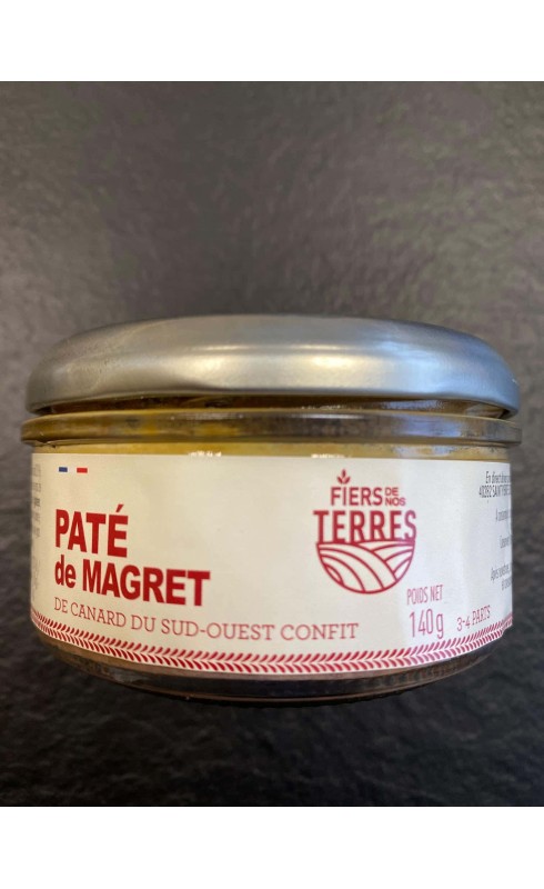 FIERS DE NOS TERRES PATE DE MAGRET DE CANARD CONFIT 140G FIERS DE NOS TERRES PATE DE MAGRET DE CANARD CONFIT 140G