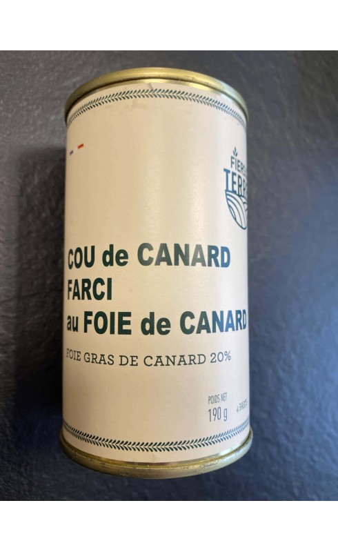 FIERS DE NOS TERRES CONSERVE COU CANARD FARCI FOIE GRAS 190G FIERS DE NOS TERRES CONSERVE COU CANARD FARCI FOIE GRAS 190G
