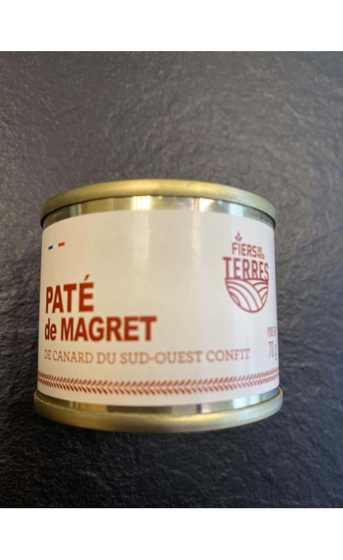 FIERS DE NOS TERRES PATE DE MAGRET DE CANARD CONFIT 70G FIERS DE NOS TERRES PATE DE MAGRET DE CANARD CONFIT 70G