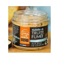 MARCEL BAEY RILLETTES DE TRUITE FUMEE AU JURANCON ET BAIES DE GENIEVRE 100G