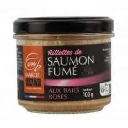 MARCEL BAEY RILLETTES DE SAUMON FUME AUX BAIES ROSES 100G