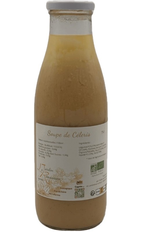 LE JARDIN ROMANESCO SOUPE DE CELERIS BIO 75CL LE JARDIN ROMANESCO SOUPE DE CELERIS BIO 75CL