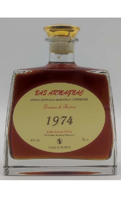 DOMAINE DE BARBON BAS-ARMAGNAC 1974 DOMAINE DE BARBON BAS-ARMAGNAC 1974
