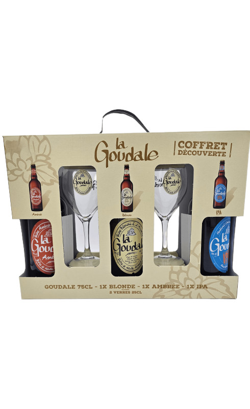 bière COFFRET LA GOUDALE 3 X 75CL- BLONDE + AMBREE + IPA + 2 VERRES - BRASSERIE DE SAINT-OMER