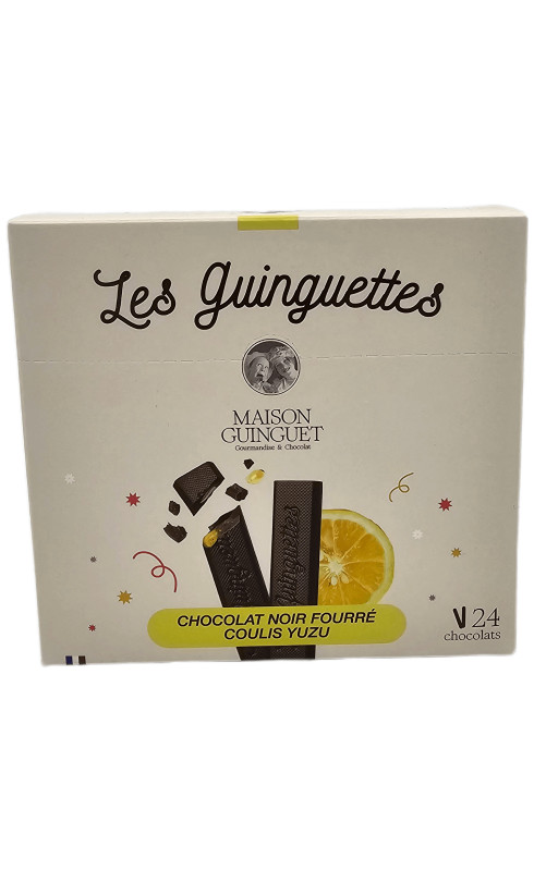 Maison Guinguet "Les Guinguettes Chocolat Noir Fourrees d'Un Coulis Yuzu" Boite - MAISON GUINGUET