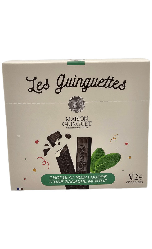 Maison Guinguet "Les Guinguettes Chocolat Noir Fourrees d'Une Ganache Menthe" Boite - MAISON GUINGUET