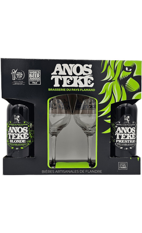 bière Brasserie du Pays Flamand Coffret Anosteké 2x75 Cl + 2 Verres - BRASSERIE DU PAYS FLAMAND