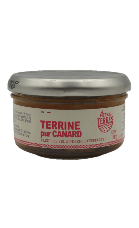 Fiers de Nos Terres Terrine Pur Canard Fleur Sel Piment - FIERS DE NOS TERRES