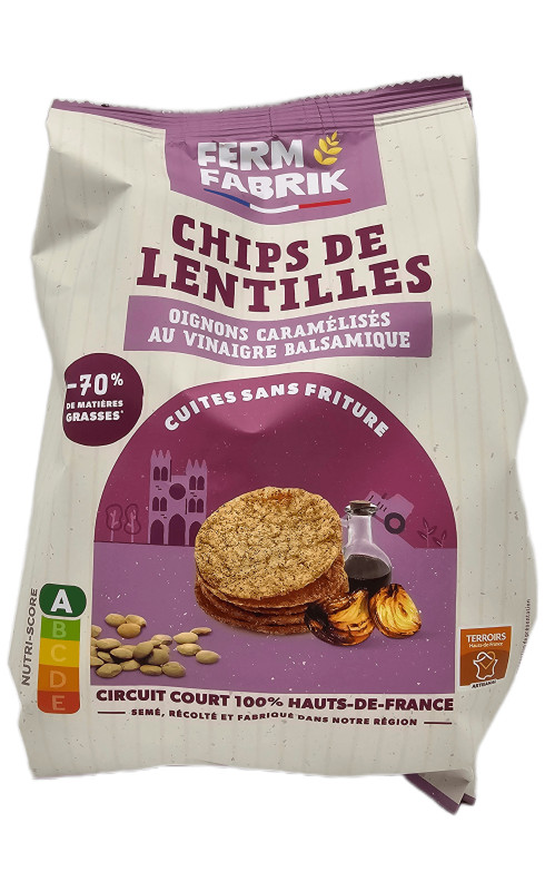 FERM FABRIK CHIPS DE LENTILLES OIGNONS CARAMELISES AU VINAIGRE BALSAMIQUE - FERM FABRIK