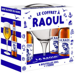 bière Le Coffret à Raoul - 4 x 33 Cl + 1 verre - BRASSERIE DE SAINT-OMER