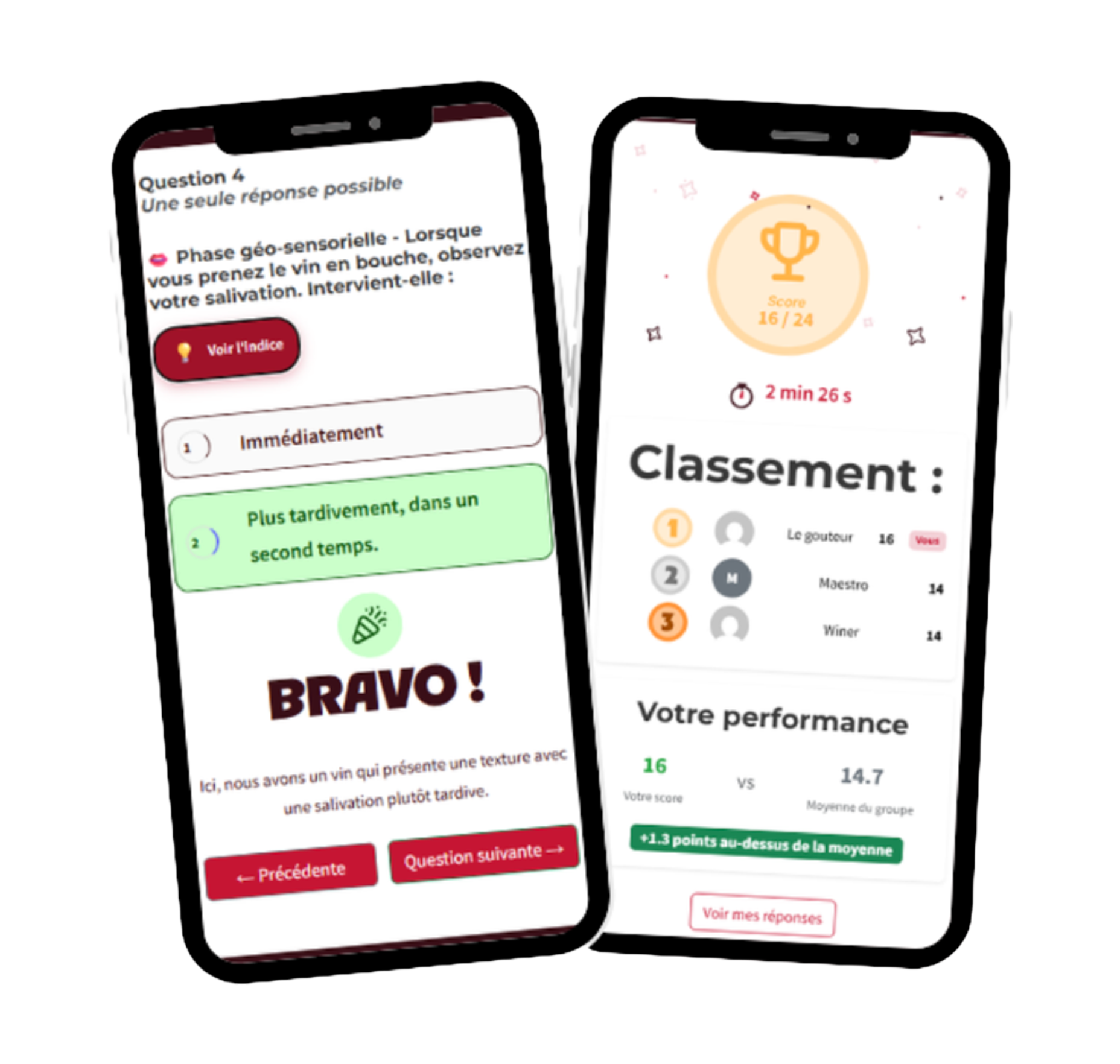 Application Winer sur smartphone